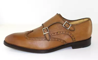 Magnanni Brown Leather Monk Double Strap Dress Shoe (EU 41 - 8 US) • $101.05