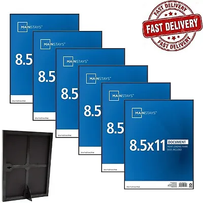 Mainstays 8.5  X 11  Document Front Loading Picture Frames Black Set Of 6 • $19.30