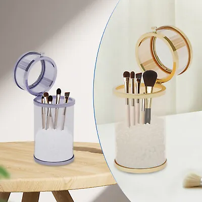 Makeup Brush Holder Organizer Dustproof Makeup Brush Holder With Lid Storage Cup • $7.60