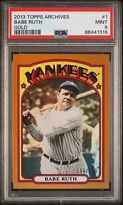 2013 Topps Archives Gold  Refractor Babe Ruth Yankees  /199 PSA 9 Pop 2 None ^ • $135