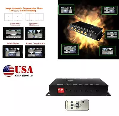 USA Car 4-Way Parking Camera 4 View Image Split-Screen Control Box +IR Control • $36.18