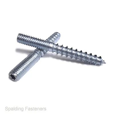 Steel Wood To MetalDowels Hanger Bolts Dual Thread Screws Furniture M4 M5 M6 • £2.42