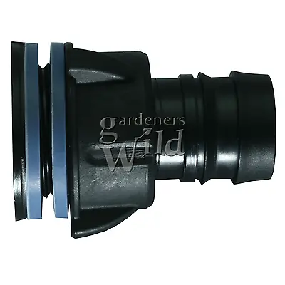 TANK CONNECTOR 25mm Bulkhead Irrigation Pipe Fitting Hydroponic Water Butt Pond • £7.87