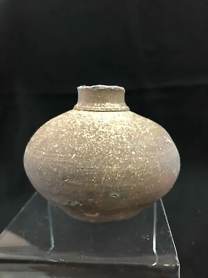 Vietnamese 13th-15th Tran Dynasty Terracotta Tiny Bud Vase Shipwreck Brown Glaze • $49.99