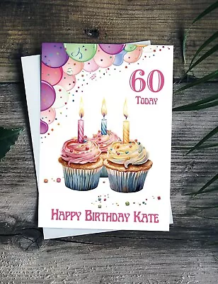 Personalised 60th 70th 80th 90th 100th Birthday Card Female Nan Mum Sister Aunt • £3.86