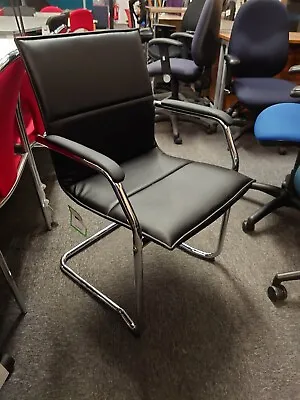 £50 • Buy Full Back Leather Office Chair With Arms. Cantilever Leg Second Hand 