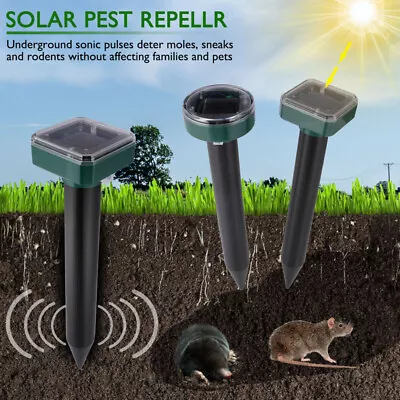 2 Packs Solar Ultrasonic Mice Gopher Mole Pest Control Snake Repellent Repeller • $15.15