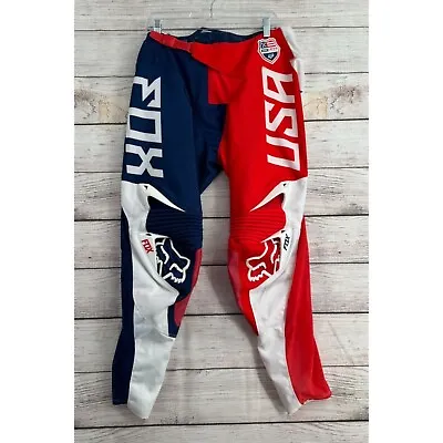 Fox Racing 360 USA MXON LATVIA Motocross Pants Men's Sz 32 Red/White/Blue RARE • $93.79