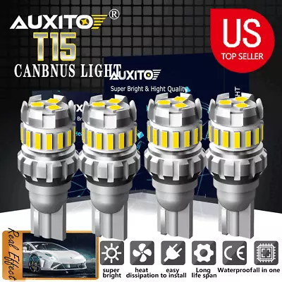 4X AUXITO Canbus 912 921 T15 W16W White LED Bulb For Car Backup Reverse Light • $12.99