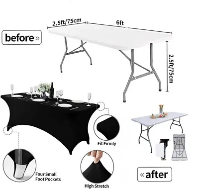 6ft Folding Table Heavy Duty Trestle Camping Party Picnic BBQ Garden Car Boot • £50.99