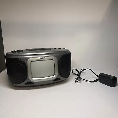 Portable RCA 5  B&W TV AM/FM Radio Stereo CD Headphone Jack Battery Or AC Power • $39.99