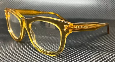 GUCCI GG1086O 006 Yellow Women's Large 53 Mm Eyeglasses • $241.38