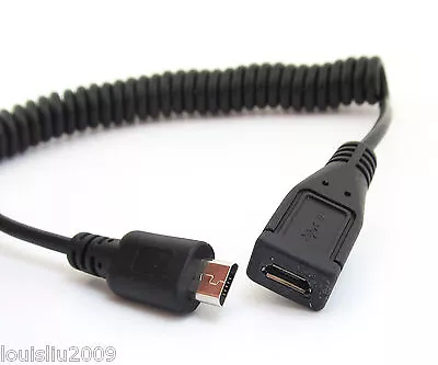 10x 30cm Micro USB 5P 2.0 Male To Female Extension Spring Retractable Data Cable • $17.08