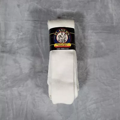 Vintage 3-Pack Desoto Players Club Athletic Tube Socks Mens 9-14 Off-White USA • $19.99