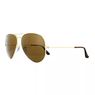 £93 • Buy Ray-Ban Sunglasses Aviator 3025 001/33 Gold Brown 62mm