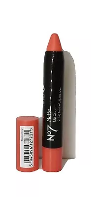 £2.99 • Buy No 7 Matte Lip Crayon Shade Blazing Coral (Red/Pink) 2.5g Brand New Full Size