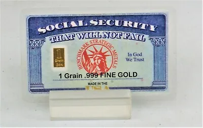  1 /15 GRAM GOLD SOCIAL SECURITY THAT WON'T FAIL ! PURE 999 FINE GOLD A5h • $11.98