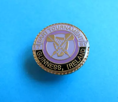 GUINNESS DARTS Tournament Pin Badge. VGC. Unused Enamel. • £3.50