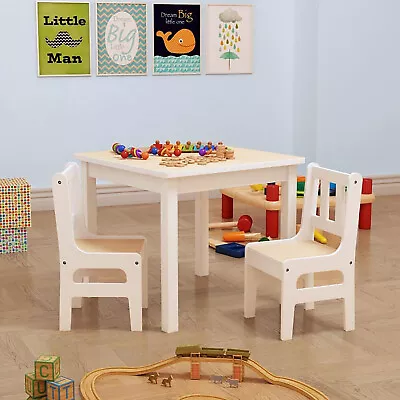 Childrens Table And 2 Chairs Kids Activity Wooden Furniture Set Playroom Bedroom • £53.89