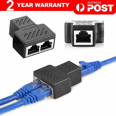$5.20 • Buy RJ45 Ethernet LAN Network Y Splitter Double Adapter Cable Connector CAT5/6/7 OZ