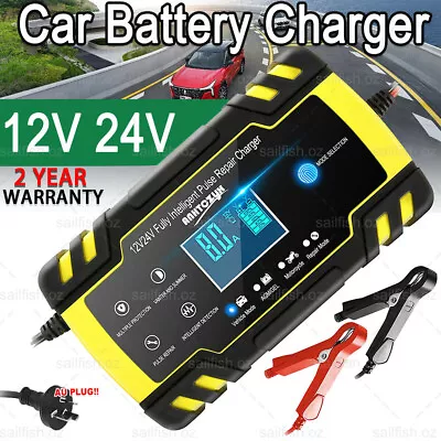$25.99 • Buy 8A 12V-24V Car Battery Charger Trickle Smart Repair LCD Motorcycle Caravan Truck