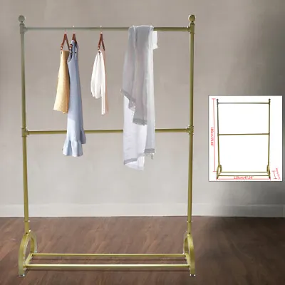 180cm Gold Garment Rack Clothes Display Stand T-shirts Hanger Rack+Double Bars • $76.01