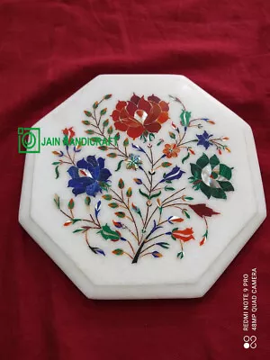 12'' White Marble Table Top Center Coffee Dining Inlay Pietra Dura Mosaic P29 • $279