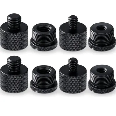 8PCS Microphone Stand Adapter Mic Thread Adapter Set 5/8 3/8 1/4 Screw Adapter • £6.83