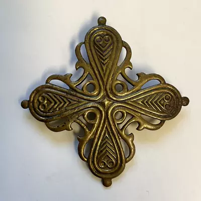 Vintage Kalevala Koru Finland Bronze Brooch Pin Cross • $25