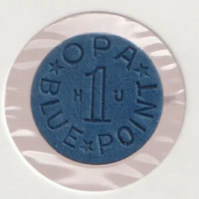 Rare Old 1944 US WWII OPA HU Blue Ration Food Token Vintage Collection War Coin • $2.25