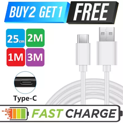 Heavy Duty USB Type C Data Phone Fast Charging Charger Cable Lead 0.25m 1m 2m • £2.69