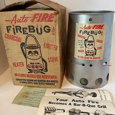 Vintage Auto Fire Firebug Camp Stove Heater Charcoal Lighter NEVER USED NEW BOX • $44.95