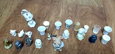 Vintage  Lot Miniature Handcrafted Kitty Cat Kitten  And Cups Figurines - TAIWAN • $14.99