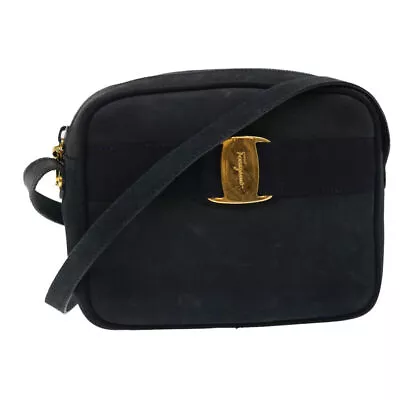 Salvatore Ferragamo Shoulder Bag Suede Black Auth Ep1275 • $237.19