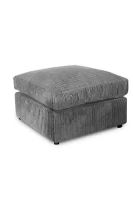 £89 • Buy Dylo Chicago Jumbo Cord Footstool/Puffee/Ottoman Grey Colour Corduroy Fabric