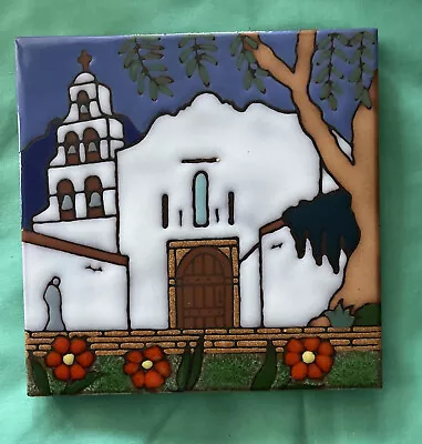 Mission De Alcala Ceramic Art Wall Tile Trivet San Diego Hand Painted PRUSA ELAN • $25