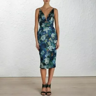 ZIMMERMANN Silk Esplanade Exposed Tuck Dress Size 2/12 NWT $595 • $85