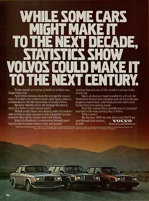 1984 Volvo 240 Turbo Sedan Wagon Could Make It To Next Century VINTAGE PRINT AD • $11.99