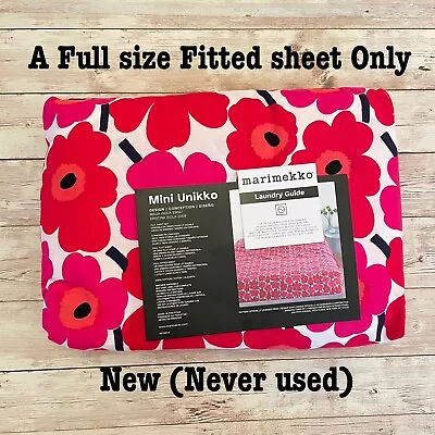 Marimekko Bedding Mini Unikko Full Size Fitted Sheet (New) Red Poppy Bedding • $40