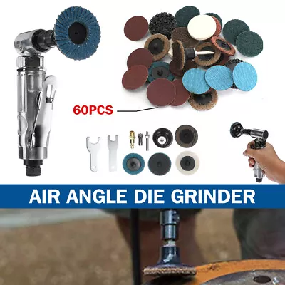 90 Degree Air Angle Die Grinder -1/4  Mini Pneumatic Polishing Carving Discs Kit • $20.09