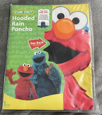 Sesame Street Elmo 123 ABC Children Rain Coat Poncho   New In Package • $5