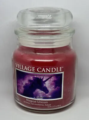 Village Candle Magical Unicorn Glass Apothecary Jar Scented Candle Medium 13.75 • $13.56