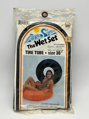 VINTAGE 1983 Zee Toys The Wet Set Tire Tube Pool Inner Tube Black 36” / 3 Feet • $40.47