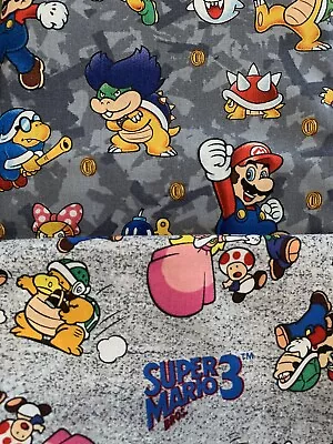 Bundle Of (2) - 1/2 Yard Super Mario Brothers Princess Peach Fabric -100% Cotton • $10.99