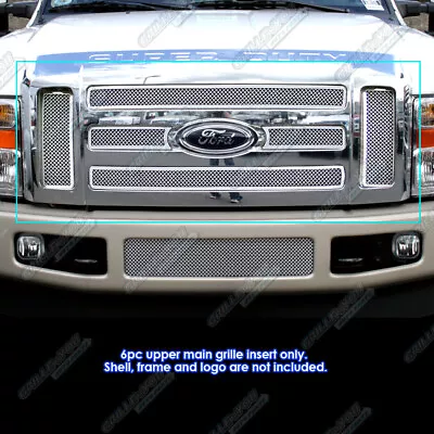 Fits 2008-2010 Ford F-250/F-350 Super Duty Upper Stainless Chrome Mesh Grille • $133.99