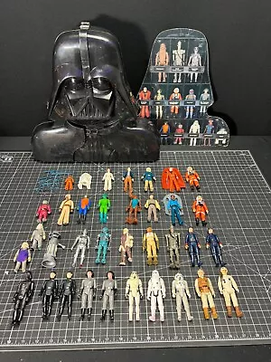 Vintage Kenner Star Wars 35 Action Figures Lot With Darth Vader Case And Weapons • $375.95