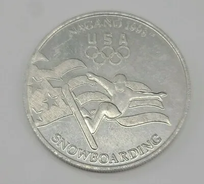 Nagano Olympics 1998 Snowboarding Aluminum Medal Token By General Mills • $4