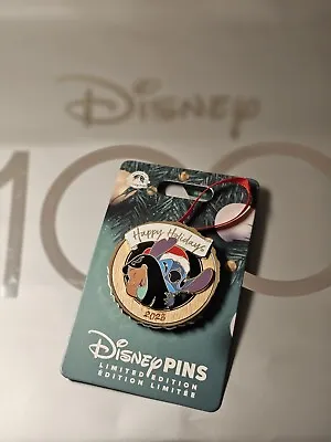 2023 Disney Parks EXCLUSIVE Lilo And Stitch Happy Holidays Tree Ornament Pin LE • $24.99