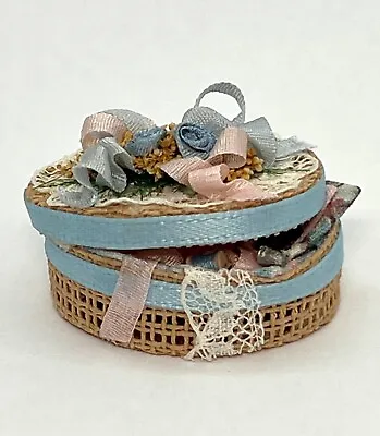 Vintage Artisan 1:12 Sewing Craft Basket W/Accessories Dollhouse Miniature • $47.88