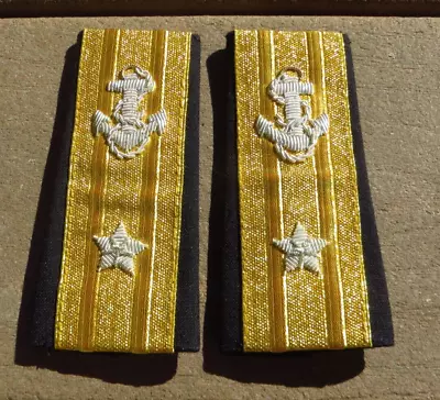 USN US Navy Vietnam Rear Admiral Commodore Soft Shoulder Boards Epaulets Bullion • $139.99